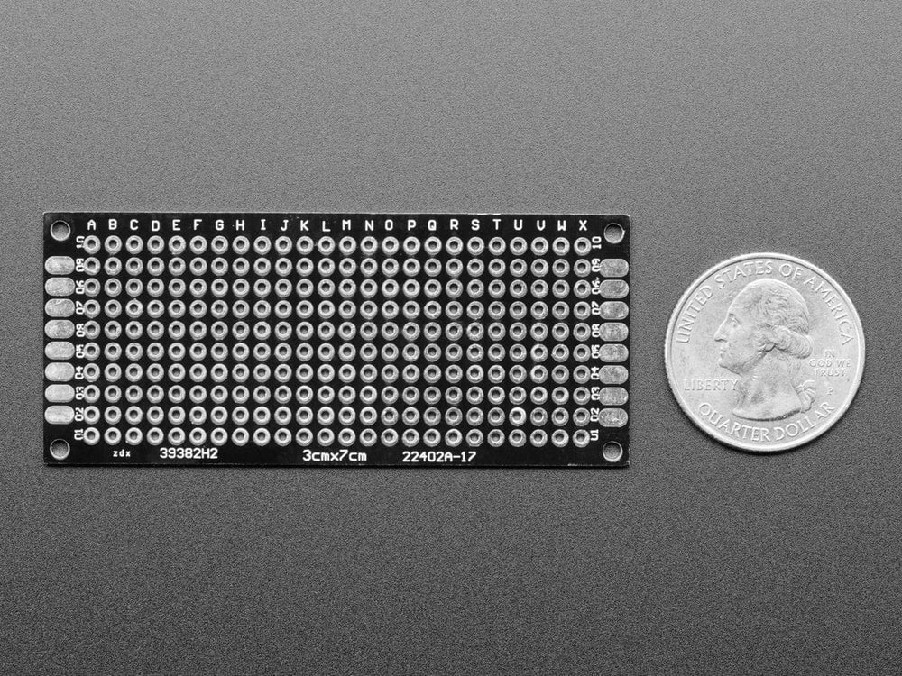 Universal Proto-board PCBs 3cm x 7cm - 3 Pack by The Pi Hut - The Pi Hut