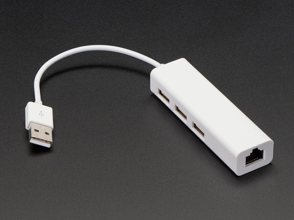 USB 2.0 and Ethernet Hub - 3 USB Ports and 1 Ethernet by The Pi Hut - The Pi Hut