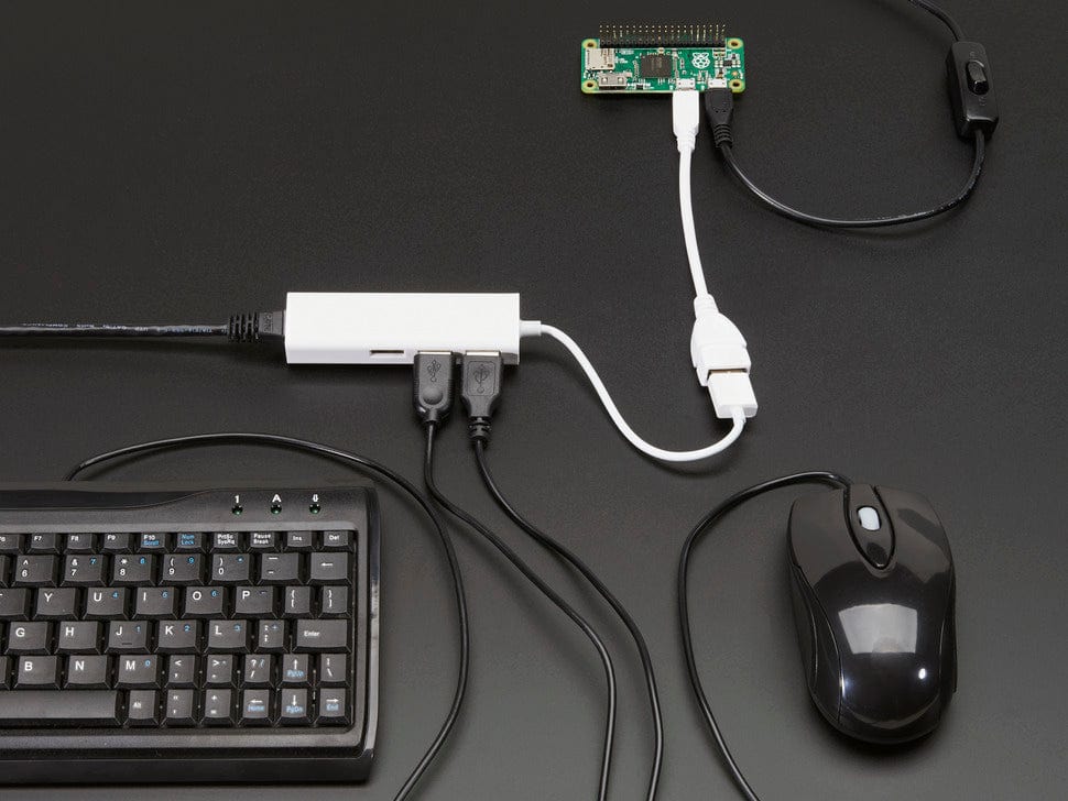 USB 2.0 and Ethernet Hub - 3 USB Ports and 1 Ethernet by The Pi Hut - The Pi Hut