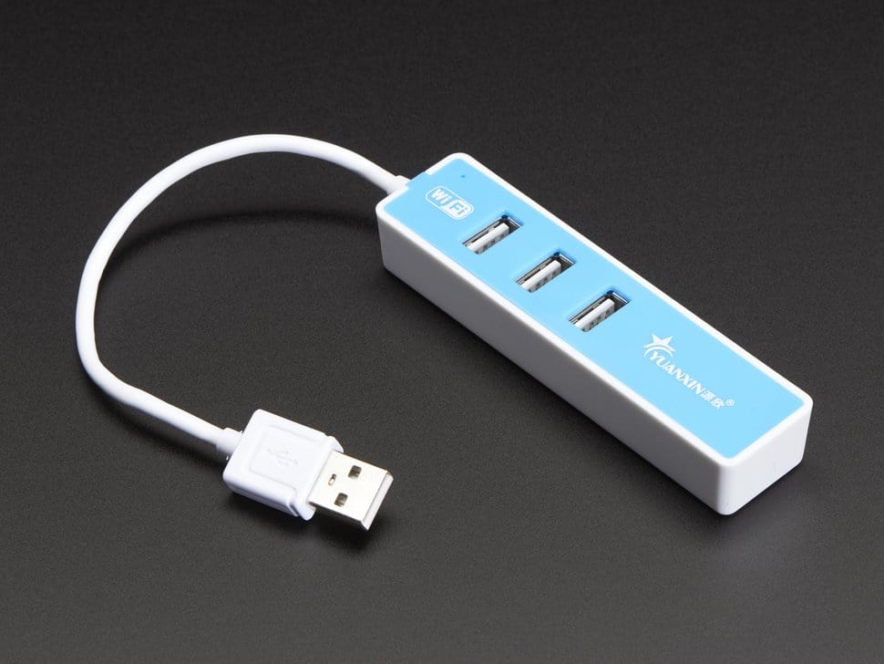 USB 2.0 WiFi Hub with 3 USB Ports by The Pi Hut - The Pi Hut