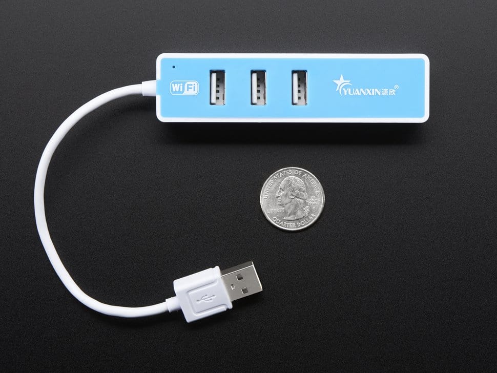 USB 2.0 WiFi Hub with 3 USB Ports by The Pi Hut - The Pi Hut