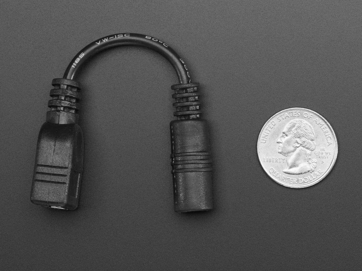 USB A Jack to 5.5/2.1mm jack adapter by The Pi Hut - The Pi Hut