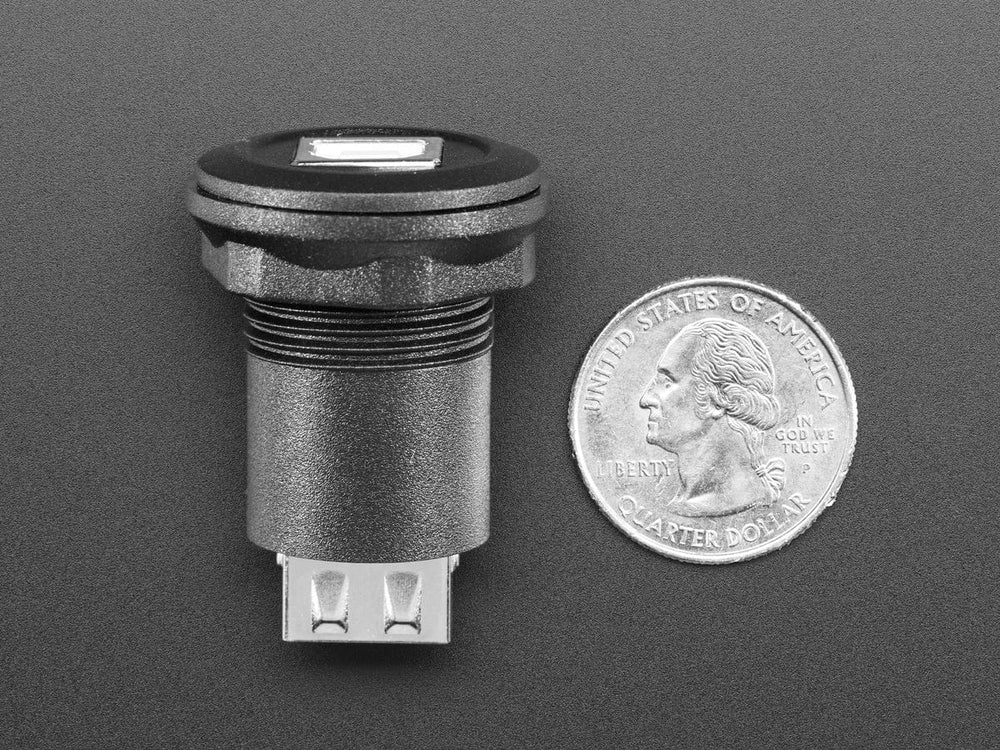 USB B Jack to USB A Jack Round Panel Mount Adapter by The Pi Hut - The Pi Hut