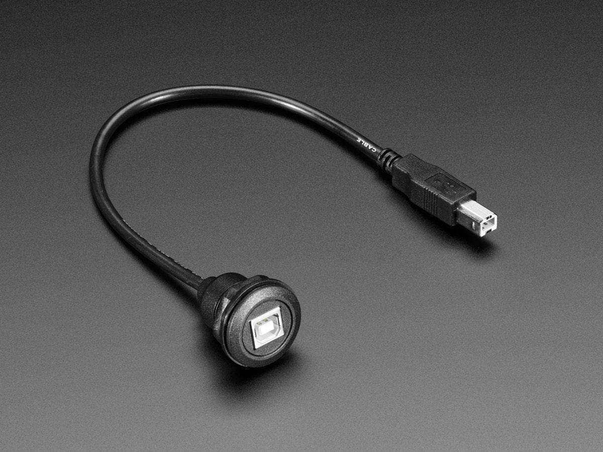 USB B Round Panel Mount Extension Cable - 30cm by The Pi Hut - The Pi Hut