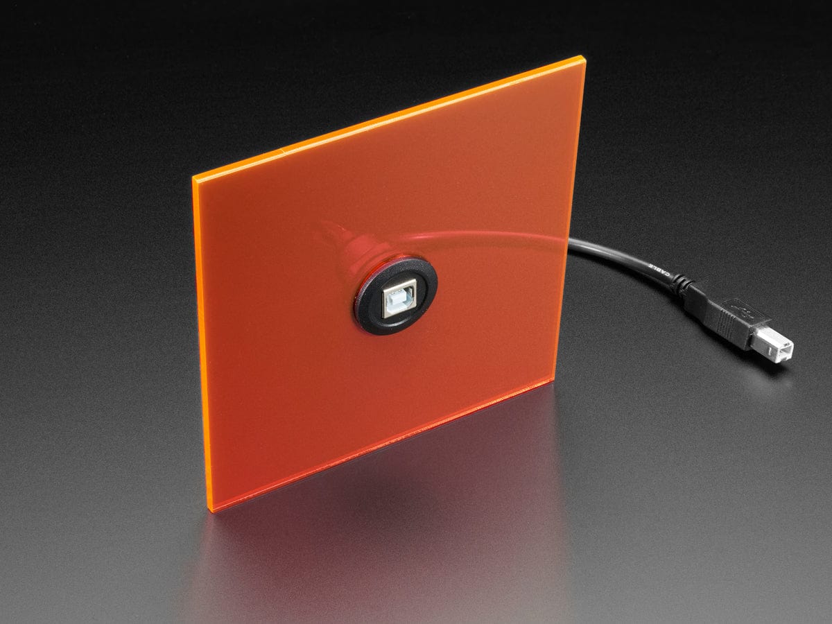 USB B Round Panel Mount Extension Cable - 30cm by The Pi Hut - The Pi Hut