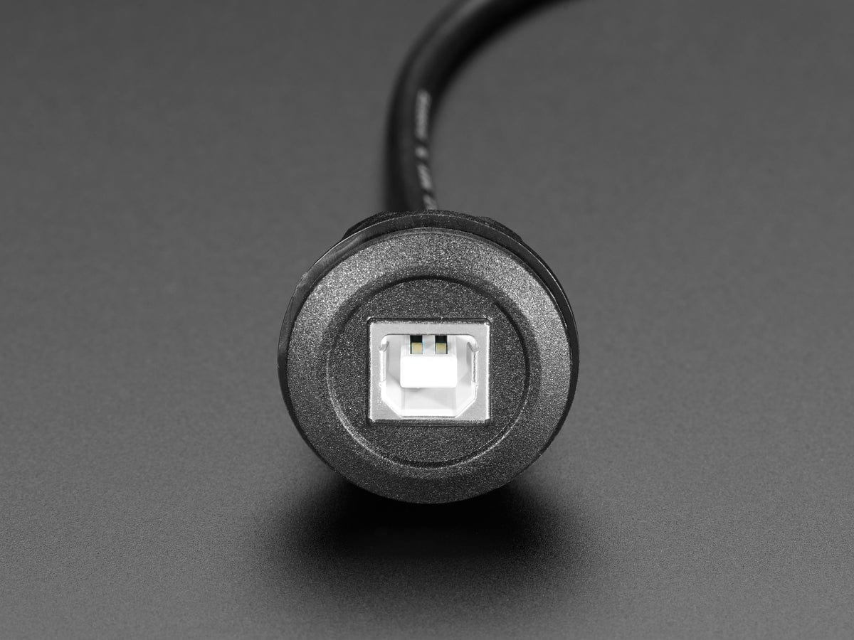 USB B Round Panel Mount Extension Cable - 30cm by The Pi Hut - The Pi Hut