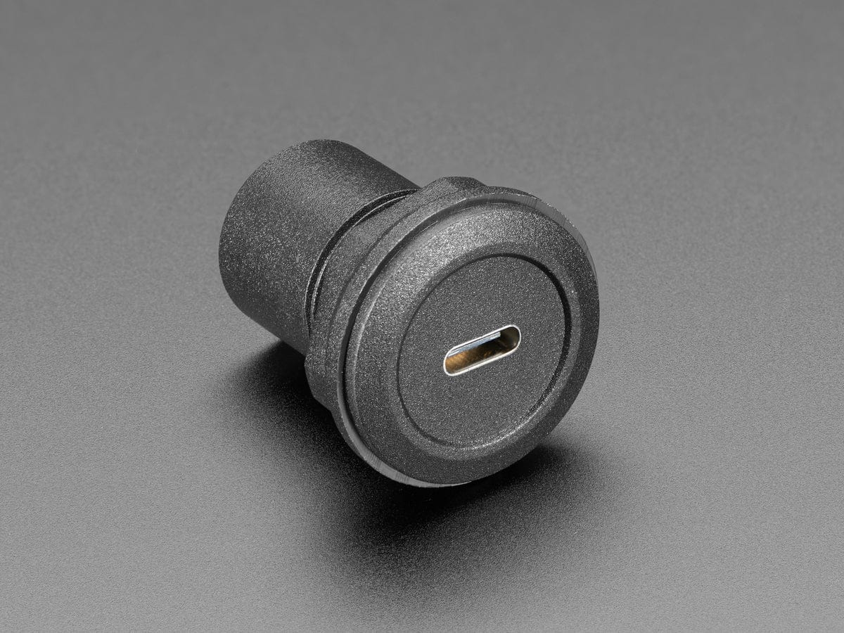 USB C Jack to Micro USB Jack Round Panel Mount Adapter by The Pi Hut - The Pi Hut