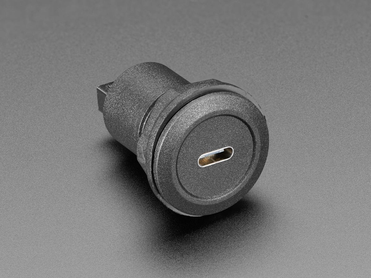 USB C Jack to USB A Jack Round Panel Mount Adapter by The Pi Hut - The Pi Hut