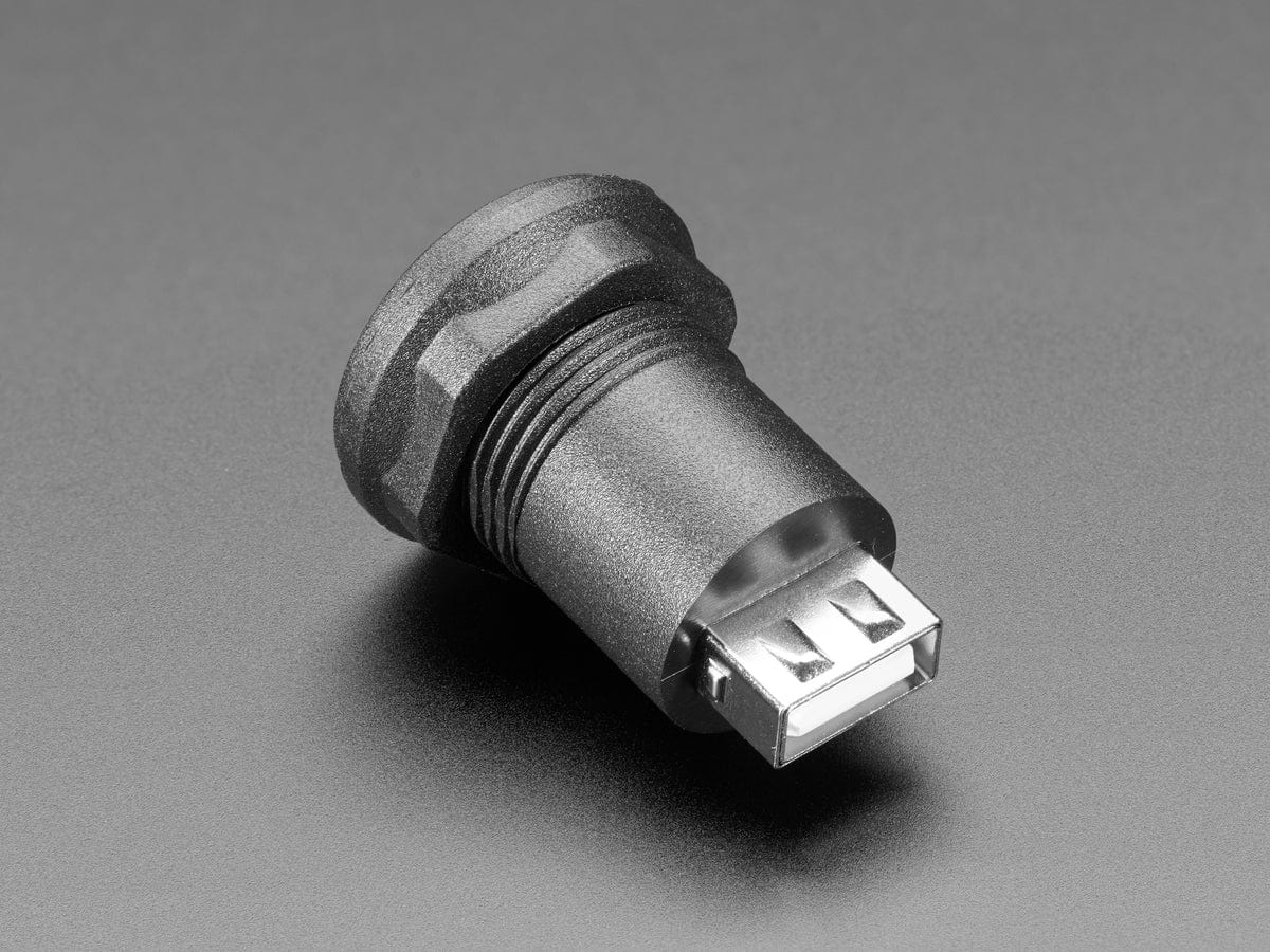 USB C Jack to USB A Jack Round Panel Mount Adapter by The Pi Hut - The Pi Hut