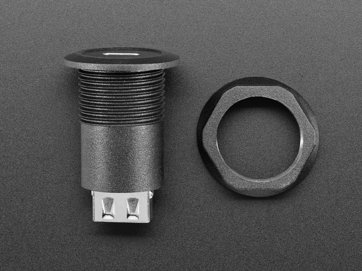 USB C Jack to USB A Jack Round Panel Mount Adapter by The Pi Hut - The Pi Hut