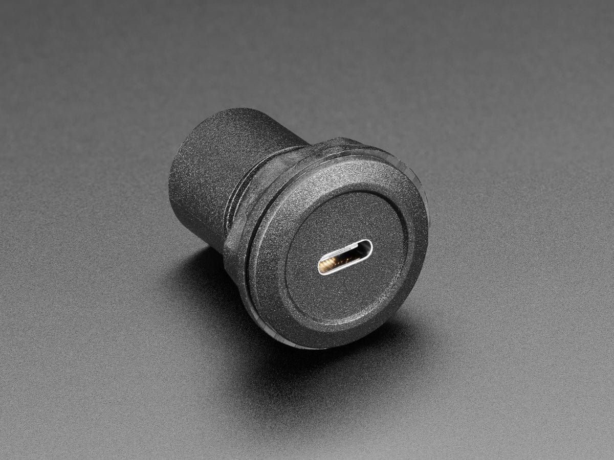 USB C Jack to USB C Jack Round Panel Mount Adapter by The Pi Hut - The Pi Hut