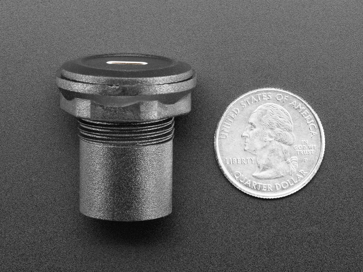 USB C Jack to USB C Jack Round Panel Mount Adapter by The Pi Hut - The Pi Hut