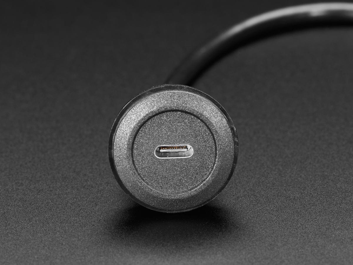 USB C Round Panel Mount Extension Cable - 30cm by The Pi Hut - The Pi Hut
