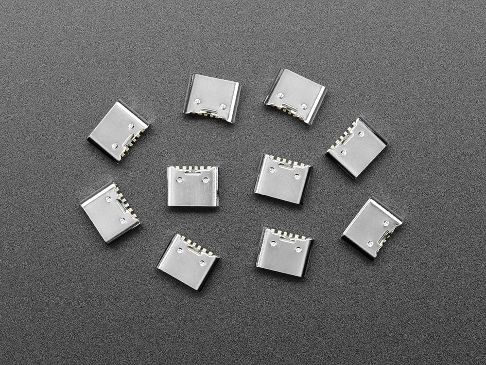 USB C SMT / THM Jack Connector - Power Only - Pack of 10 by The Pi Hut - The Pi Hut