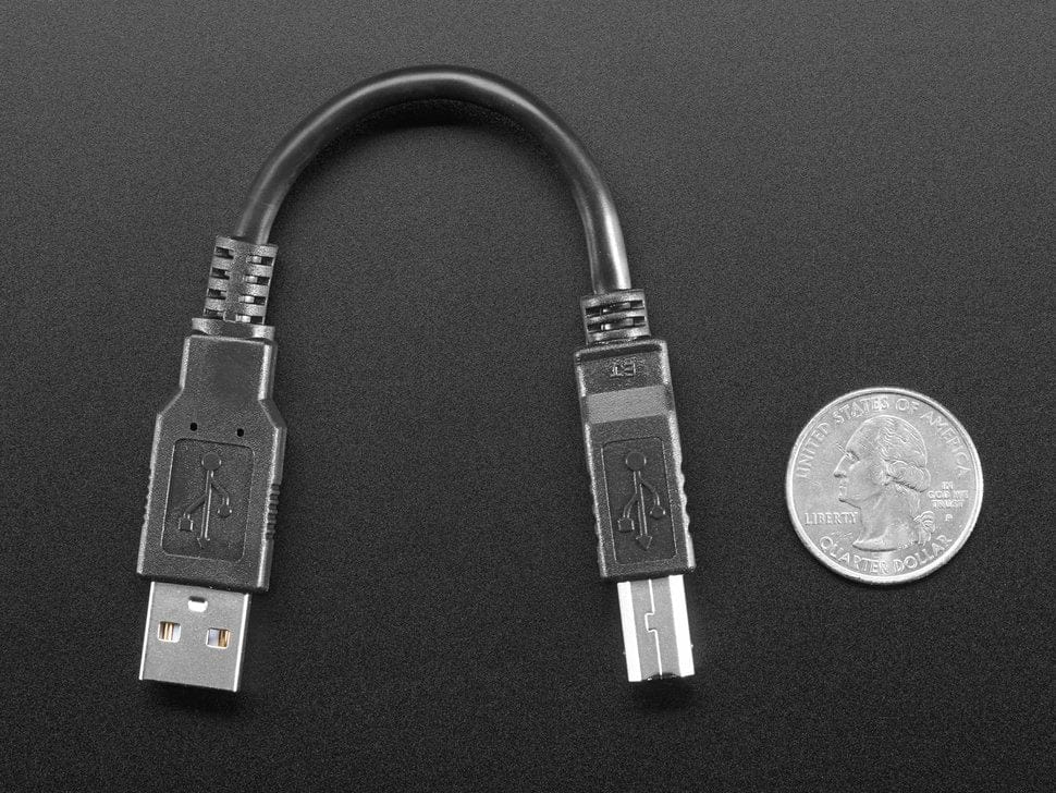 USB Cable - 6" Standard A-B by The Pi Hut - The Pi Hut