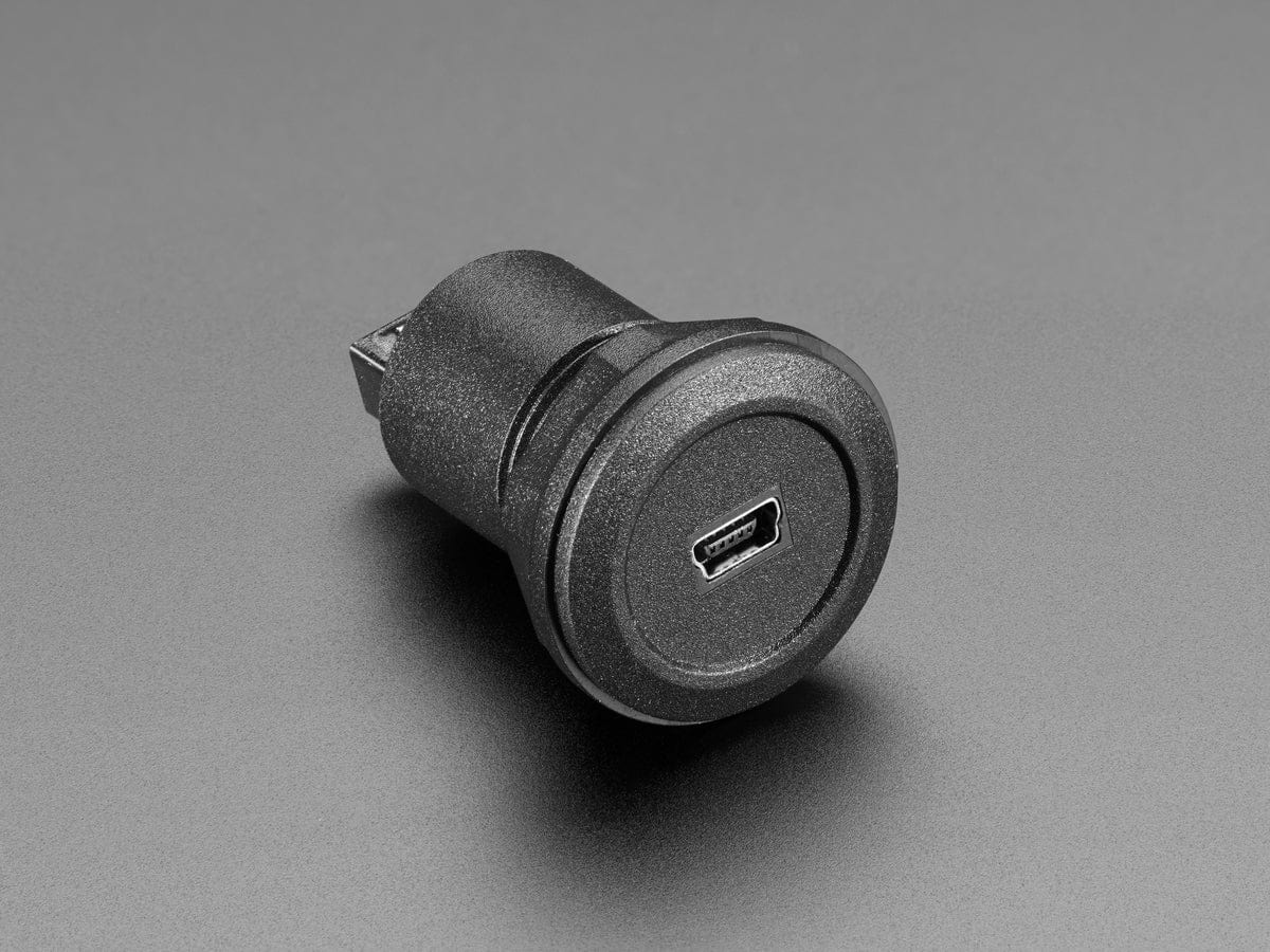USB Mini B Jack to USB A Jack Round Panel Mount Adapter by The Pi Hut - The Pi Hut