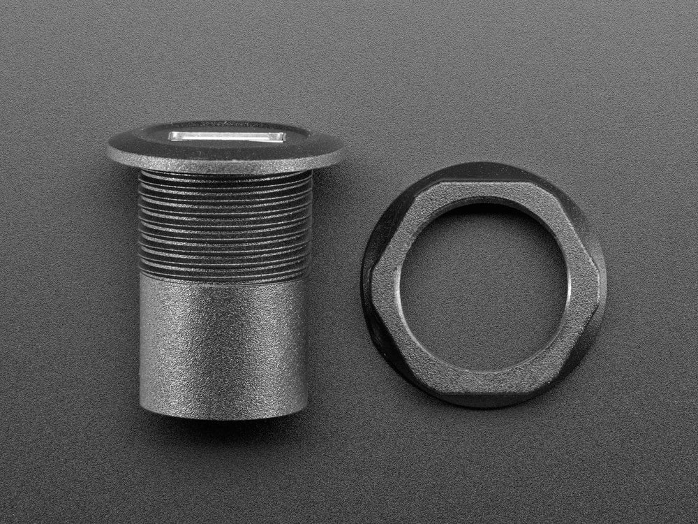 USB Mini B Jack to USB A Jack Round Panel Mount Adapter by The Pi Hut - The Pi Hut