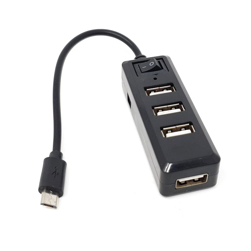 USB Mini Hub with Power Switch - OTG Micro-USB by The Pi Hut - The Pi Hut