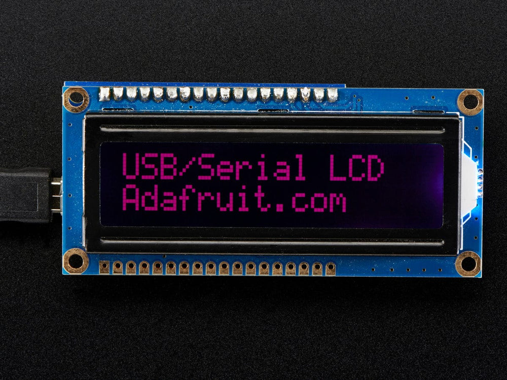 USB + Serial Backpack Kit with 16x2  RGB backlight negative LCD (RGB on Black) by Adafruit - The Pi Hut