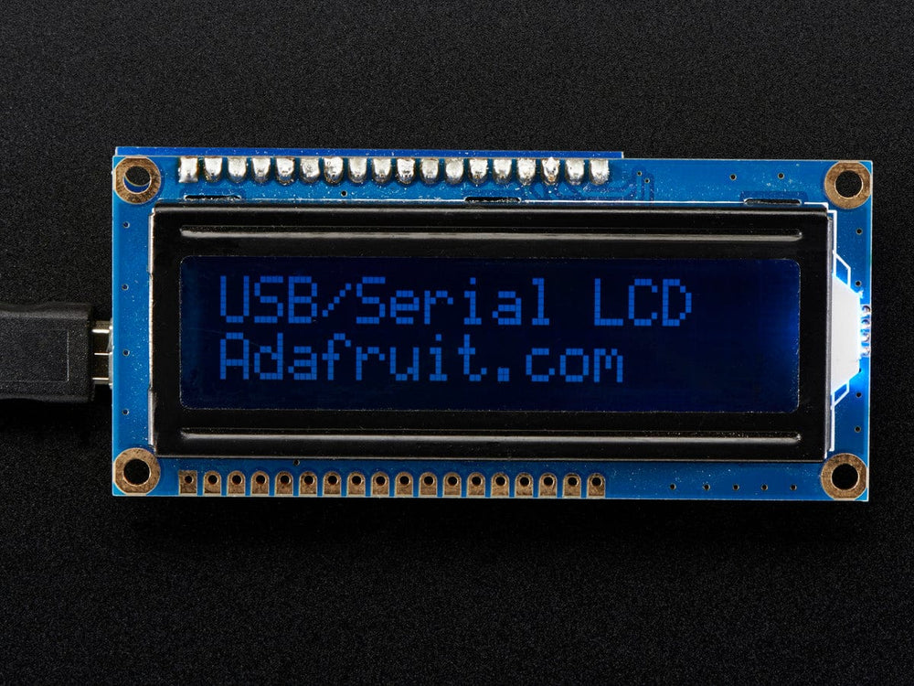 USB + Serial Backpack Kit with 16x2  RGB backlight negative LCD (RGB on Black) by Adafruit - The Pi Hut