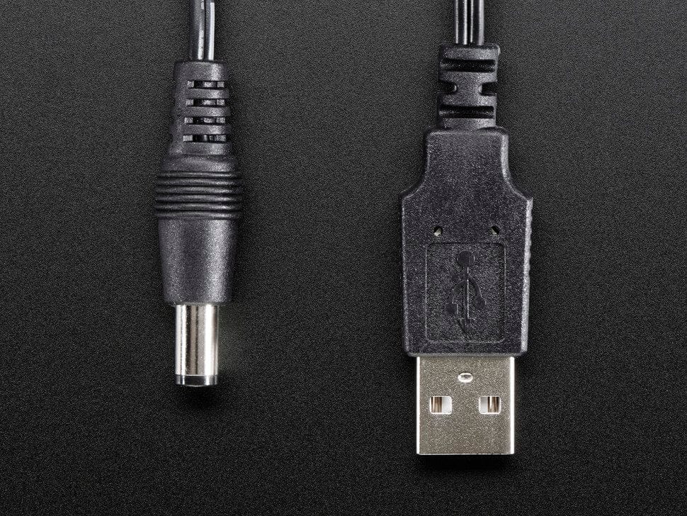 USB to 2.1mm Male Barrel Jack Cable (22AWG & 1 meter) by The Pi Hut - The Pi Hut