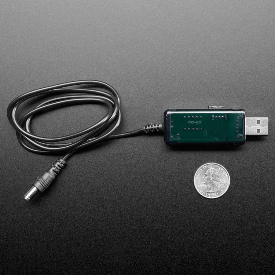 USB to 5.5mm/2.1mm DC Booster Cable - 9V or 12V Output by The Pi Hut - The Pi Hut