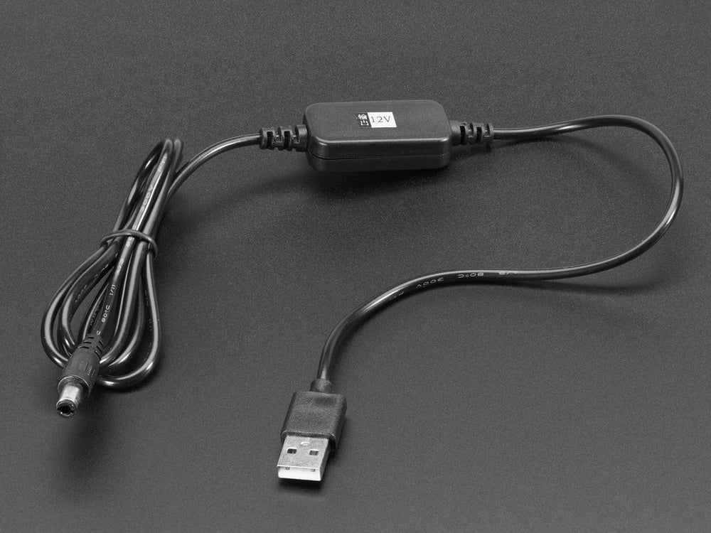 USB to 5.5mm / 2.1mm or 2.5mm DC Booster Cable - 12V Output by The Pi Hut - The Pi Hut