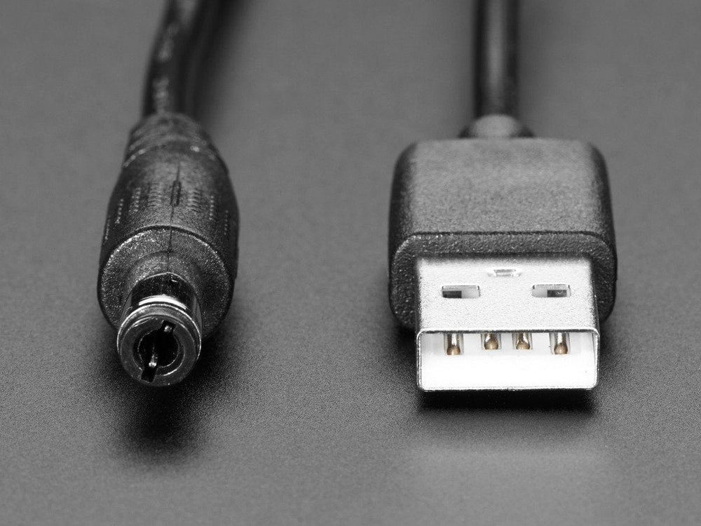 USB to 5.5mm / 2.1mm or 2.5mm DC Booster Cable - 12V Output by The Pi Hut - The Pi Hut