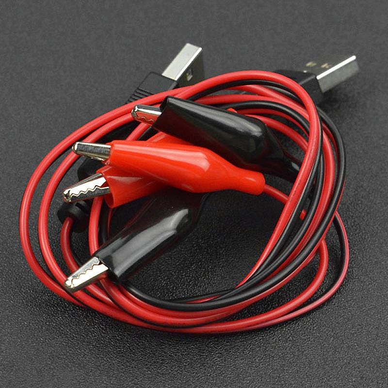 USB to Crocodile Clip Cable (2-pack) by DFRobot - The Pi Hut
