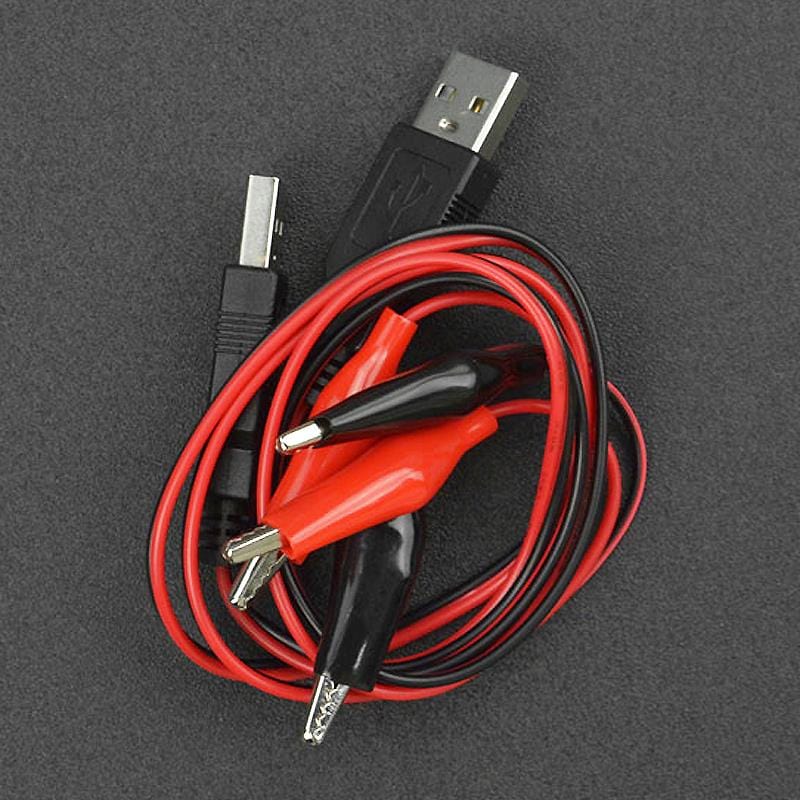 USB to Crocodile Clip Cable (2-pack) by DFRobot - The Pi Hut