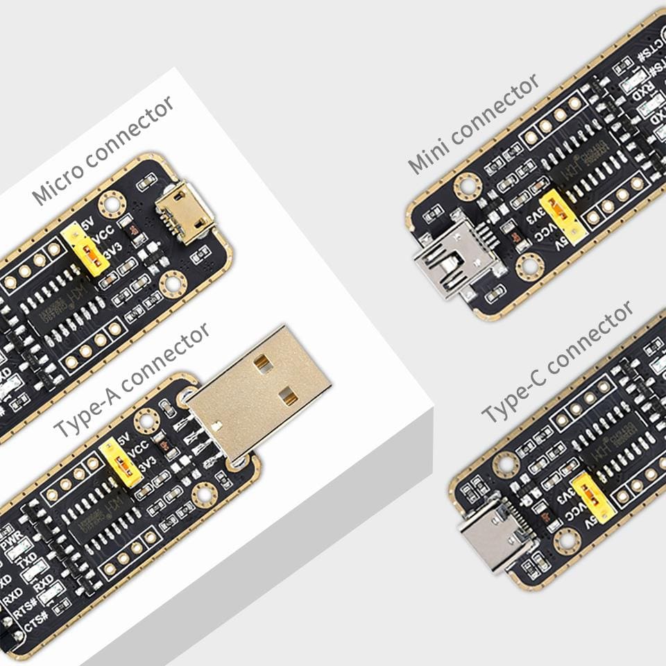 USB to UART Module (Micro/Mini/Type-A or Type-C) by Waveshare - The Pi Hut