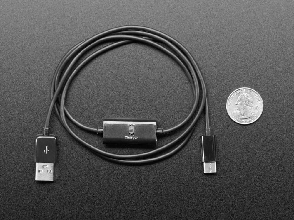 USB Type C Cable with Data/Charge Switch (1 meter long) by The Pi Hut - The Pi Hut