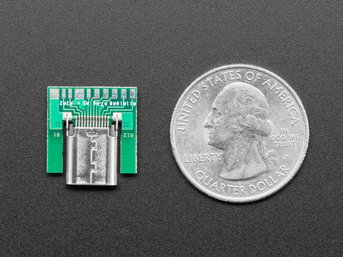 USB Type C Socket - SMT Inline Breakout Board - The Pi Hut