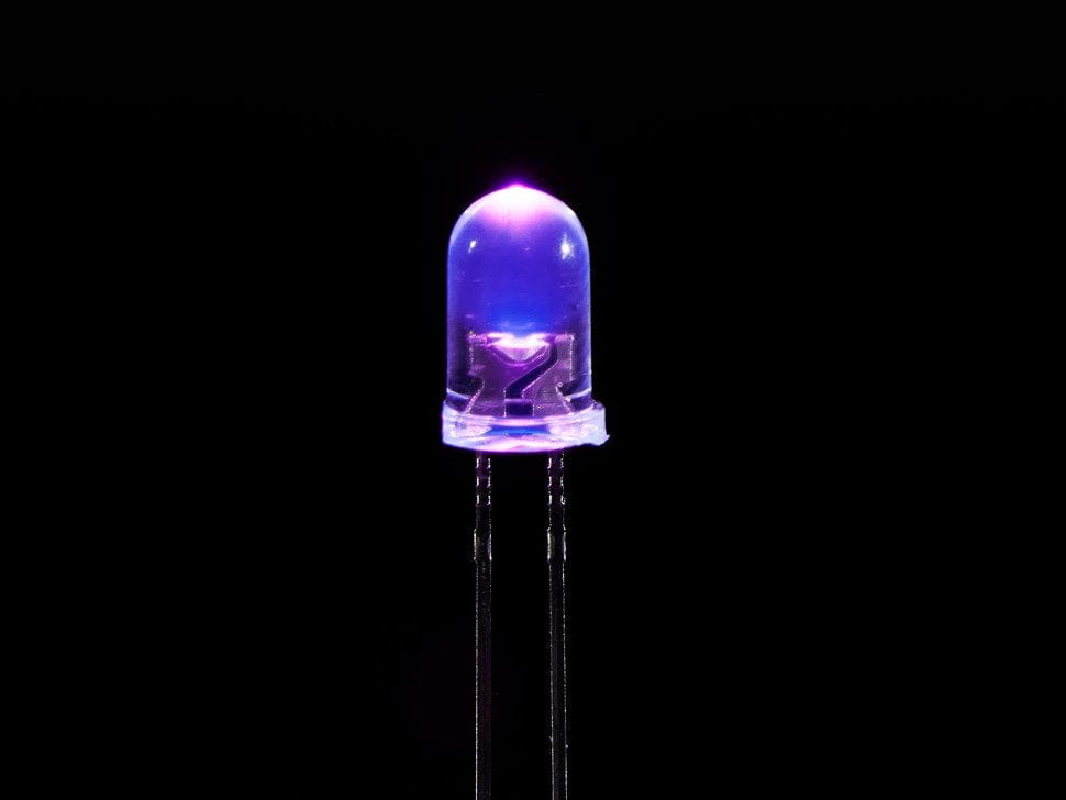 UV/UVA 400nm Purple LED 5mm Clear Lens - 10 pack by The Pi Hut - The Pi Hut