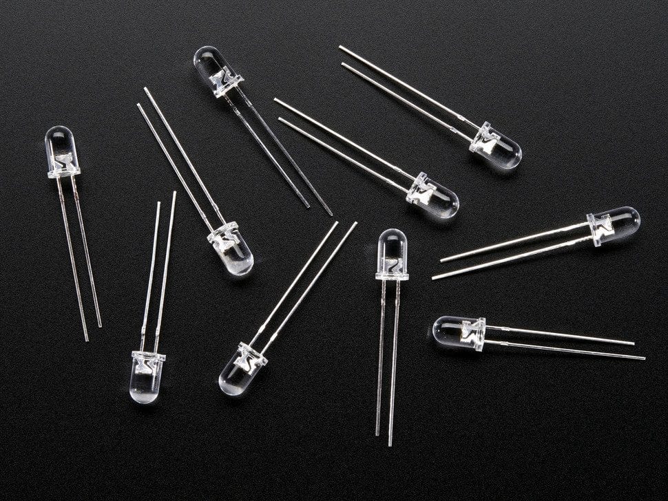 UV/UVA 400nm Purple LED 5mm Clear Lens - 10 pack by The Pi Hut - The Pi Hut