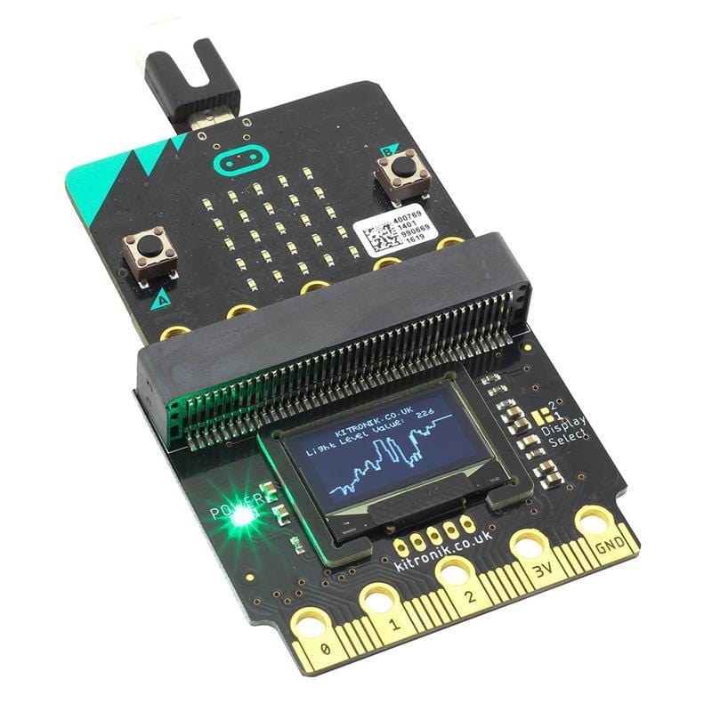 :VIEW Graphics128 OLED Display 128x64 for BBC micro:bit by Kitronik - The Pi Hut