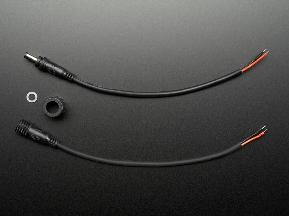 Waterproof DC Power Cable Set - 5.5/2.1mm by The Pi Hut - The Pi Hut