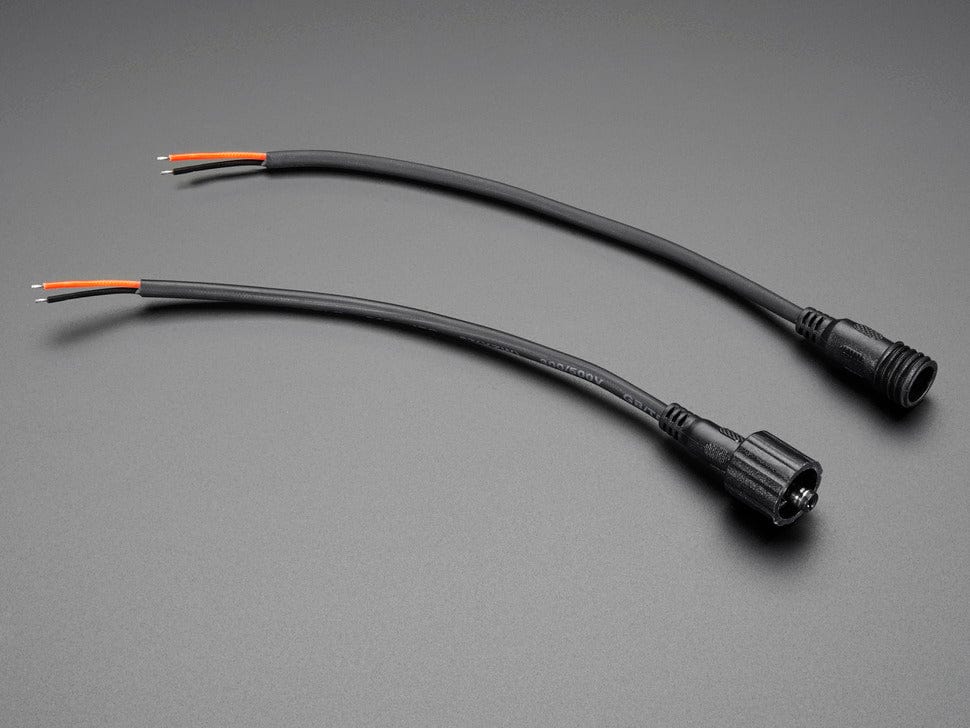 Waterproof DC Power Cable Set - 5.5/2.1mm by The Pi Hut - The Pi Hut
