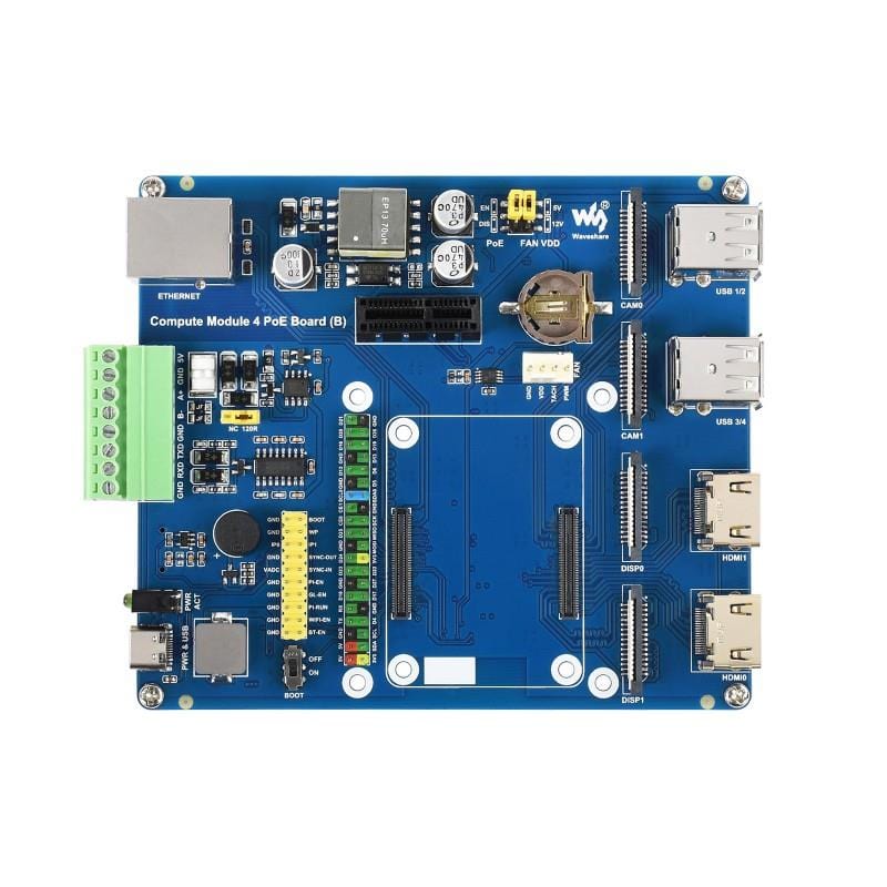 Compute Module 4 IO Board with PoE (B) by Waveshare - The Pi Hut