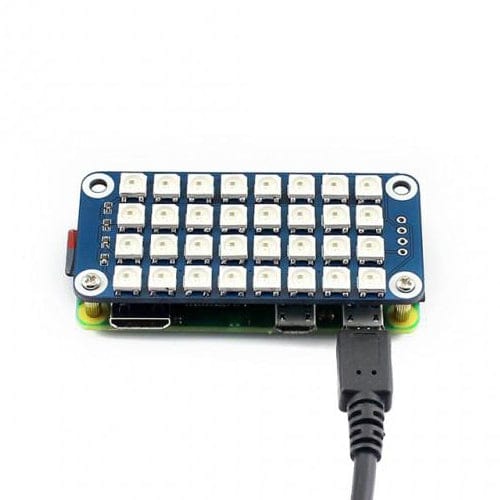 Waveshare - RGB LED pHAT (4 x 8) by Waveshare - The Pi Hut