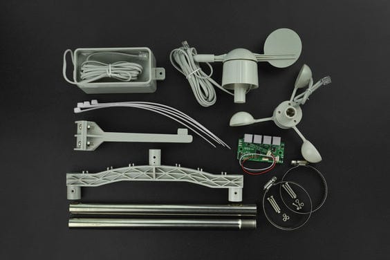 Weather Station Kit with Anemometer/Wind Vane/Rain Bucket by DFRobot - The Pi Hut