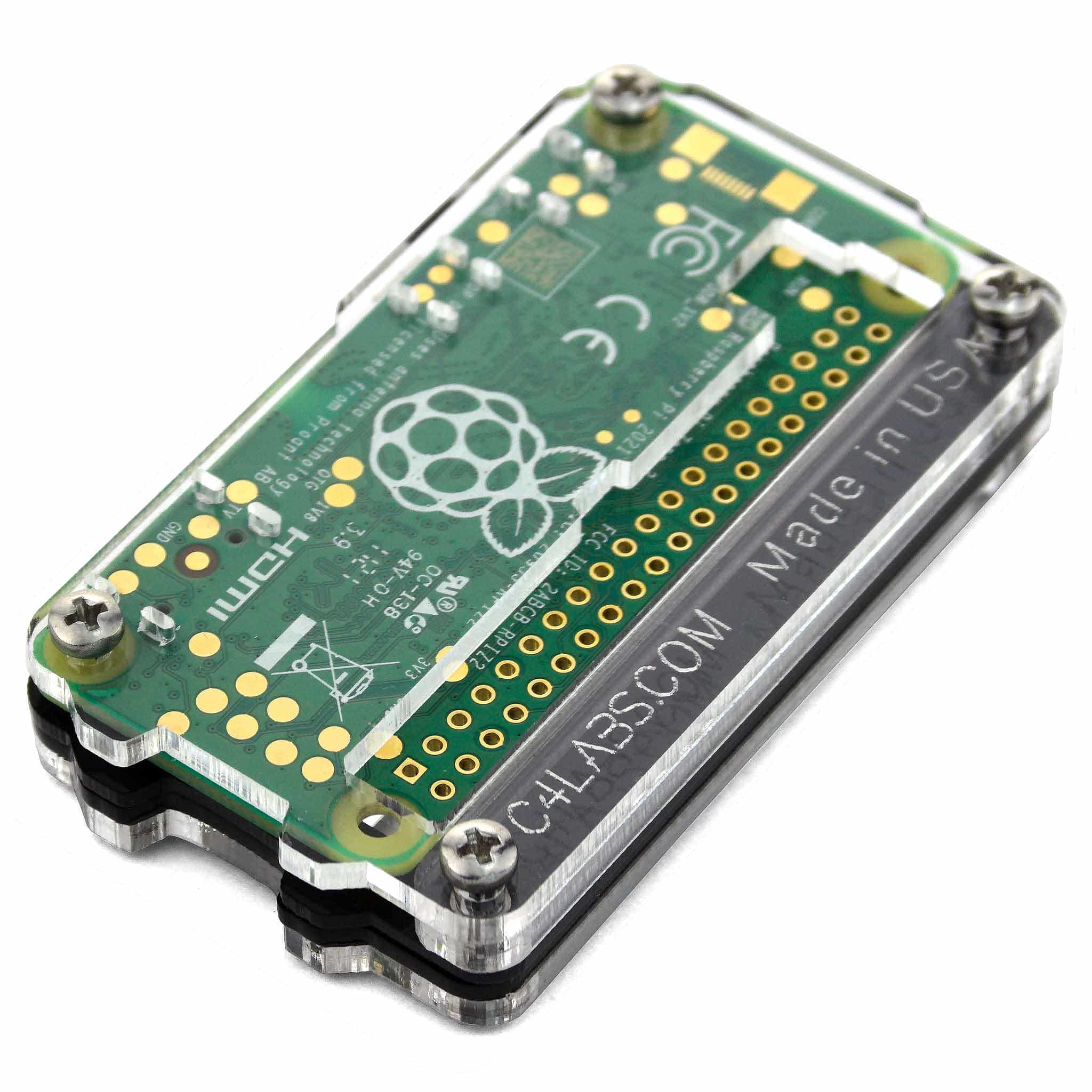 Zebra Zero GPIO Raspberry Pi Zero 2 Case - Black Ice by C4 Labs - The Pi Hut