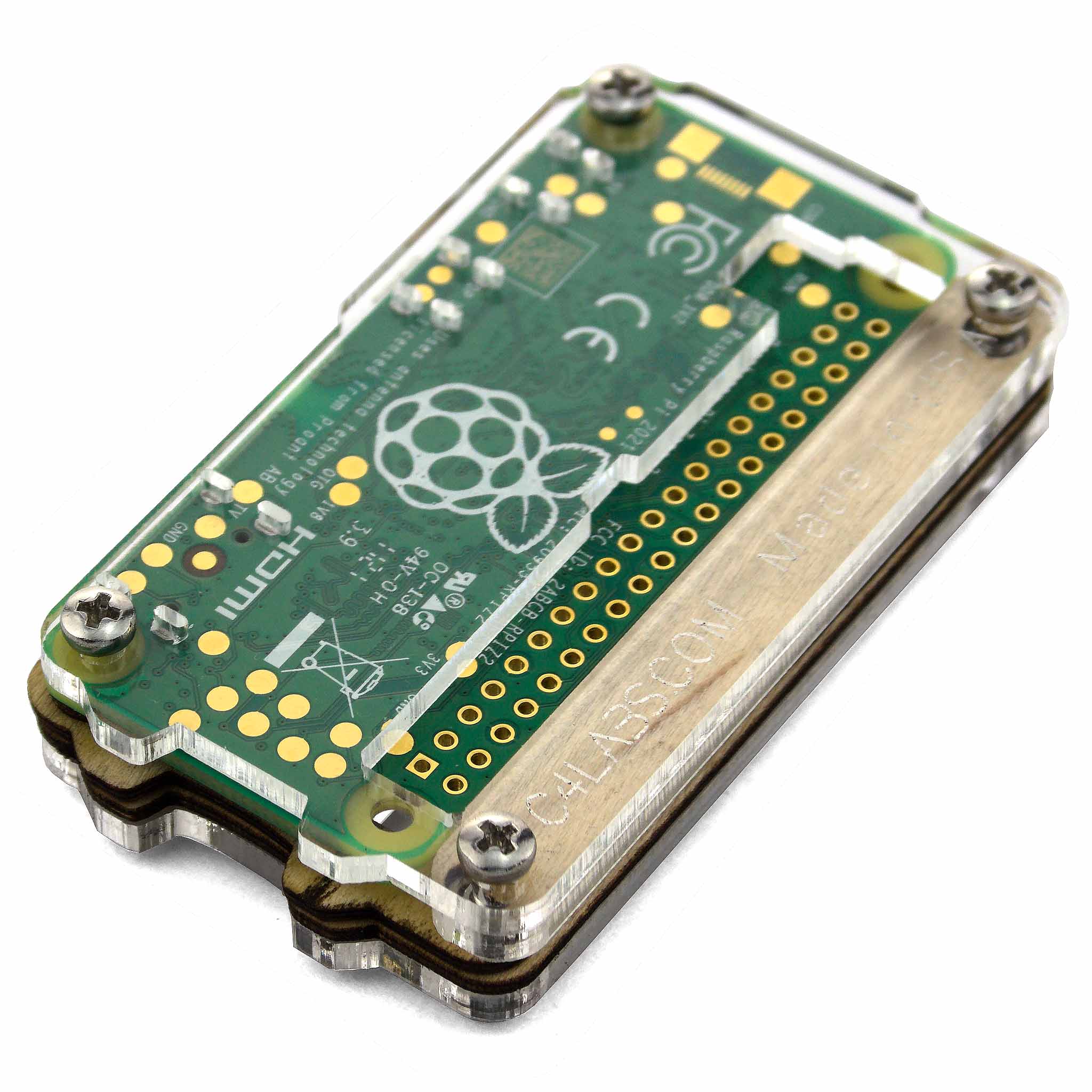 Zebra Zero GPIO Raspberry Pi Zero 2 Case - Wood by C4 Labs - The Pi Hut