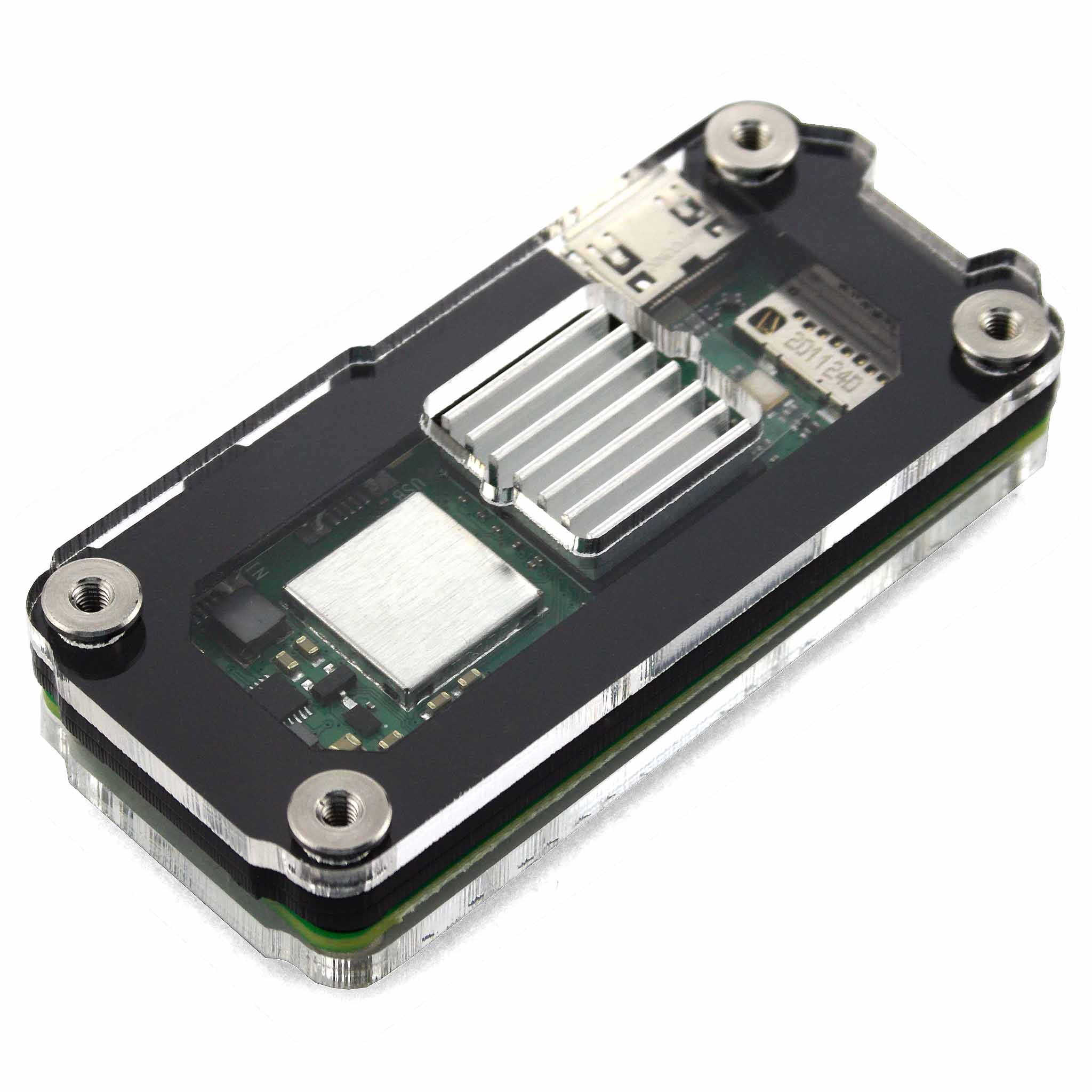 Zebra Zero Heatsink Raspberry Pi Zero 2 Case - Black Ice by C4 Labs - The Pi Hut