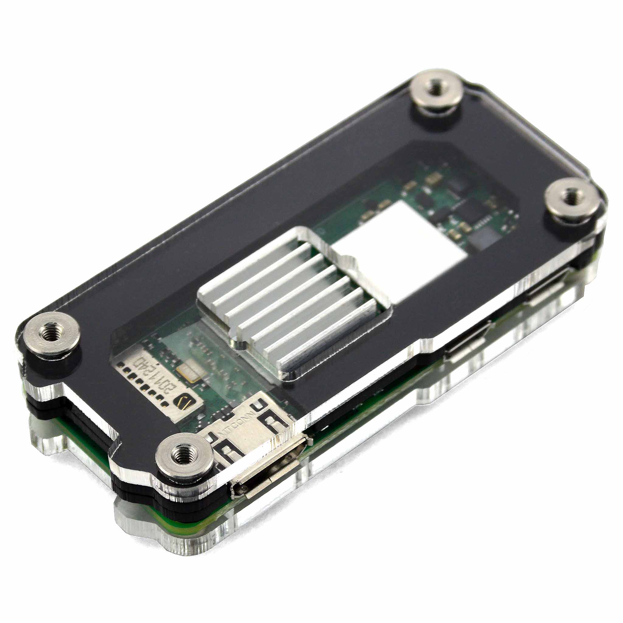 Zebra Zero Heatsink Raspberry Pi Zero 2 Case - Black Ice by C4 Labs - The Pi Hut