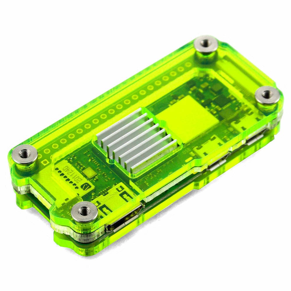 Zebra Zero Heatsink Raspberry Pi Zero 2 Case - Lazer Lime - The Pi Hut