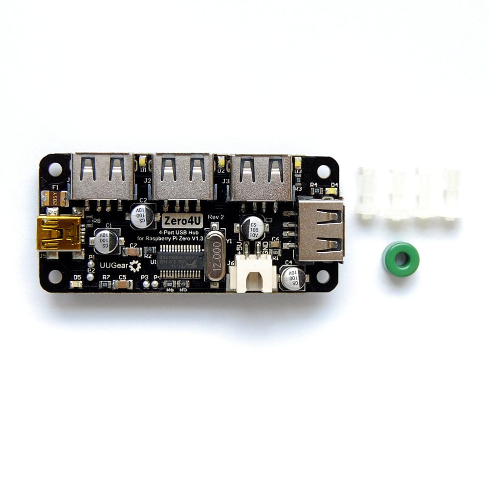 Zero4U 4-Port USB Hub for Pi Zero W by UUGear - The Pi Hut