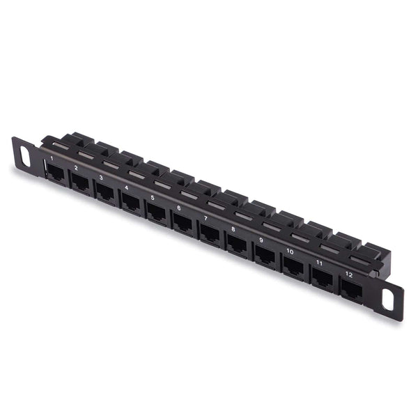 0.5U 10&quot; CAT6 12-Port Patch Panel for DeskPi Rackmate