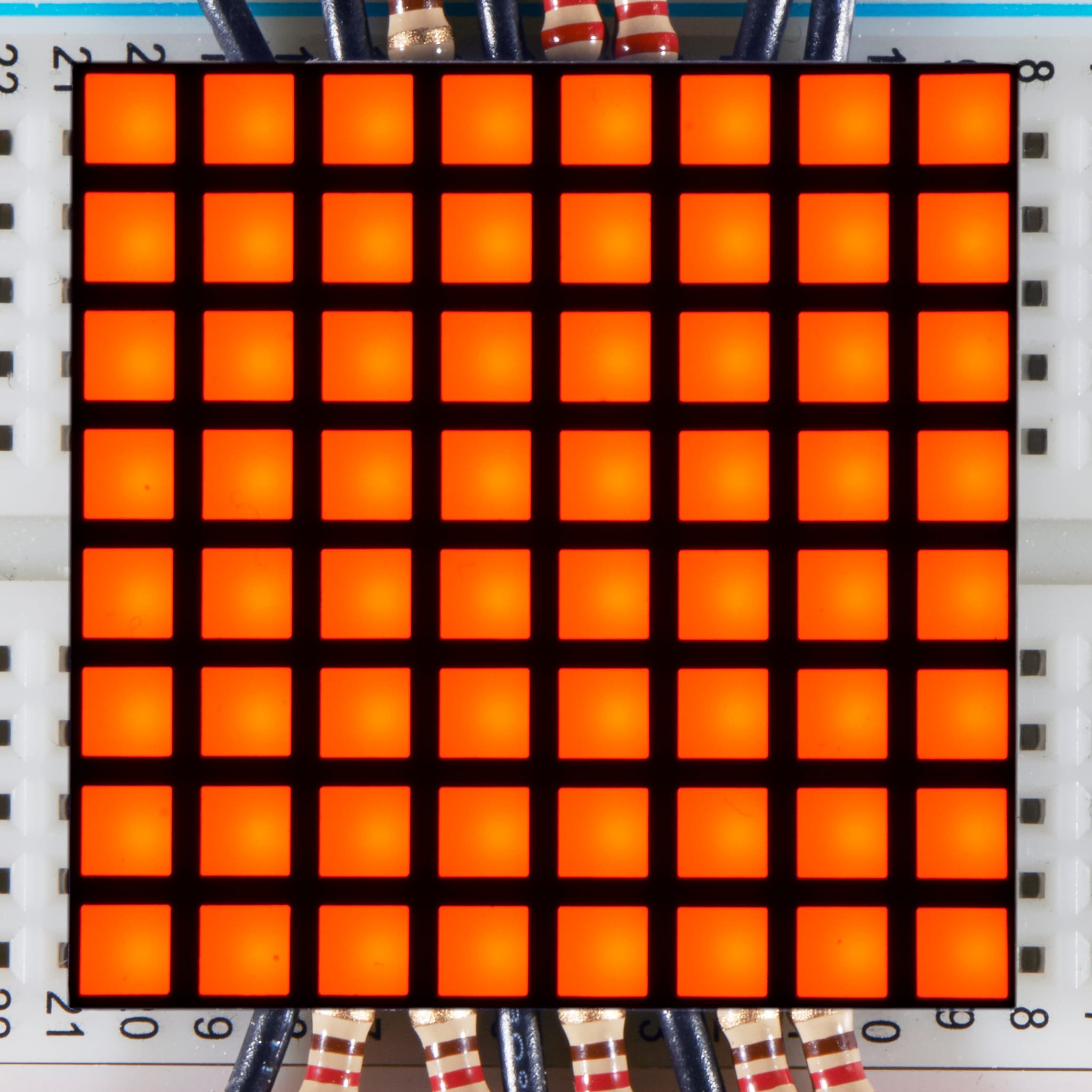1.2" 8x8 Matrix Square Pixel - Amber (KWM-R30881CUAB) by Adafruit - The Pi Hut