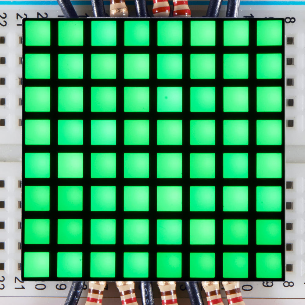 1.2" 8x8 Matrix Square Pixel - Pure Green (KWM-R30881CPGB) by Adafruit - The Pi Hut